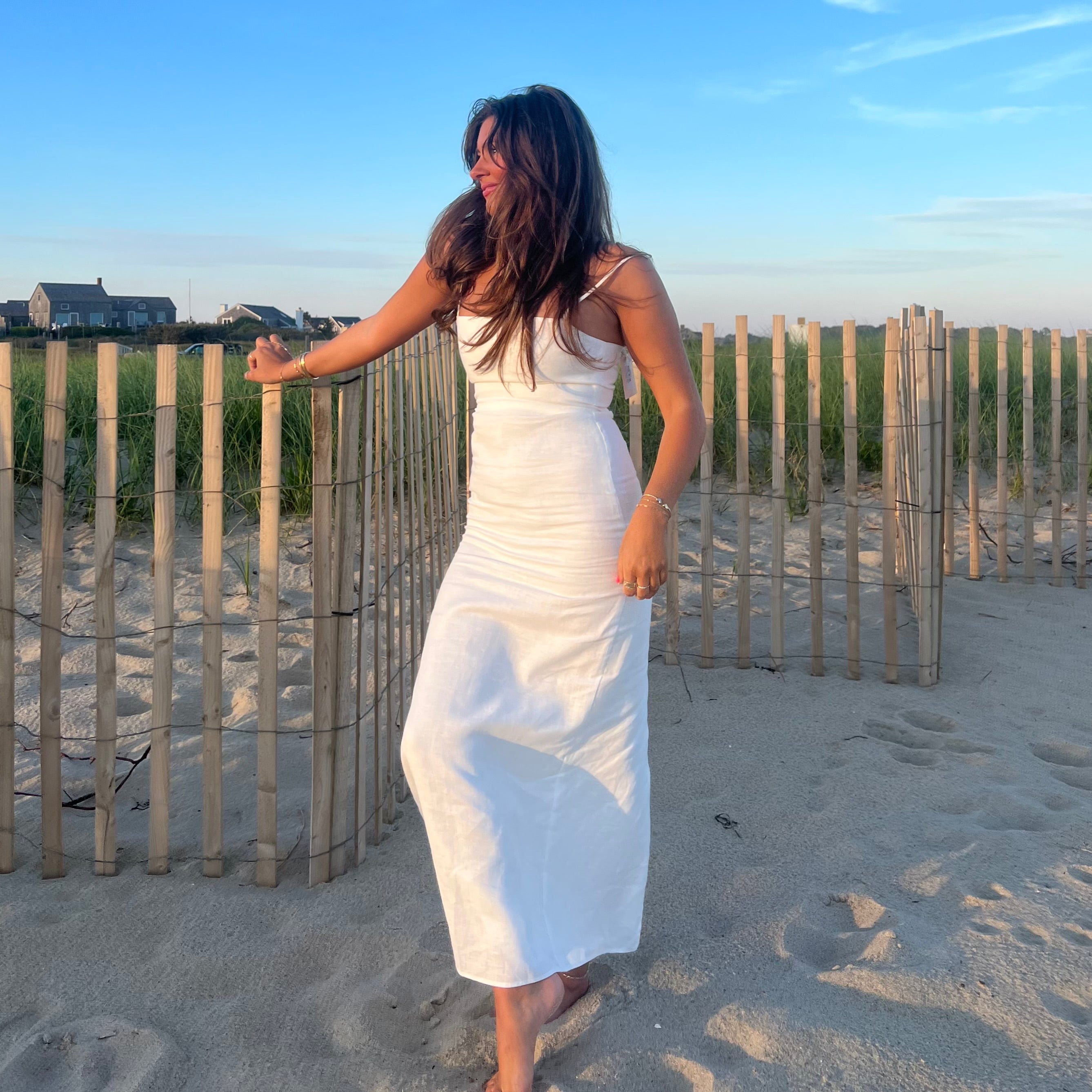 white beach midi dress Cupshe Belle of the Ball White Midi Dress - White