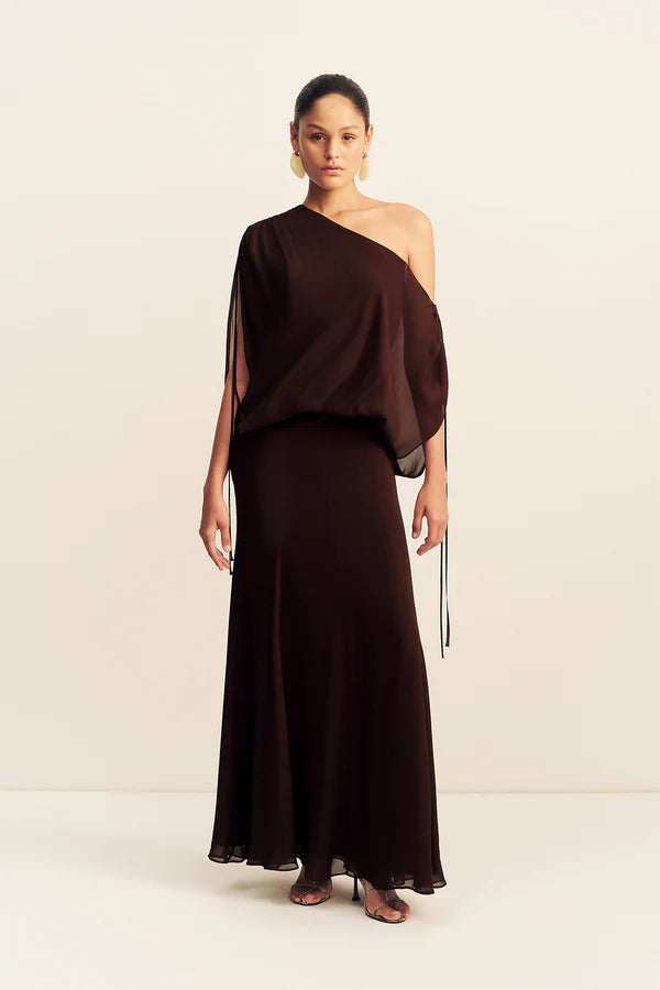 blouson maxi dress Amina Off Shoulder Ristretto / 4 Light Pink Floral A and evening wear. Grey Purple Color:LightSlateGray