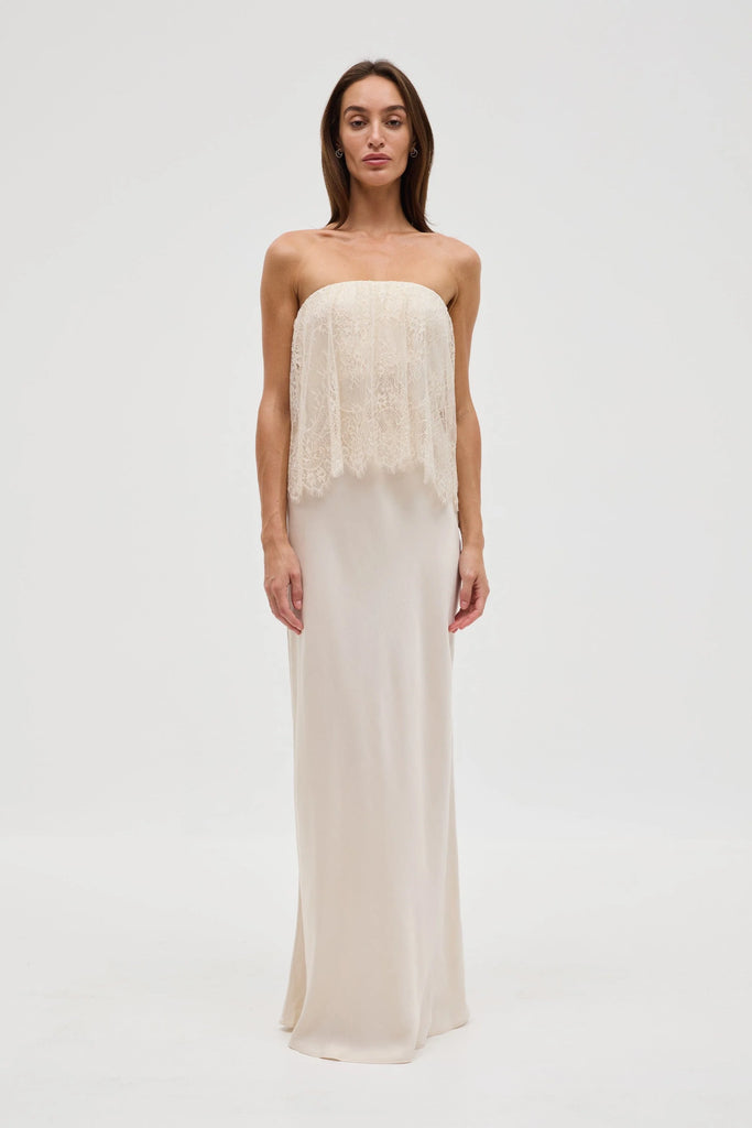 Visions Lace Strapless Maxi Dress  Cou